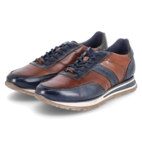 Low Sneaker - dark blue / cognac
