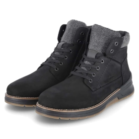 Schnürstiefeletten - schwarz