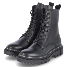 Schnürstiefeletten - BLACK LEATHER