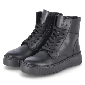 Schnürstiefeletten - schwarz