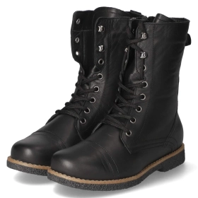 Schnürstiefeletten - schwarz
