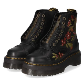 Schnürboots SINCL.FLORAL - BLACK