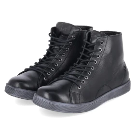Schnüstiefeletten - schwarz