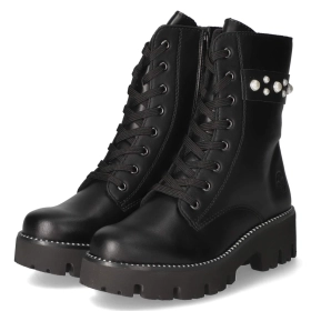 Schnürstiefeletten - schwarz
