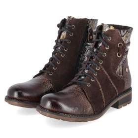 Schnürstiefeletten - mocca
