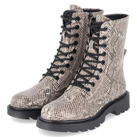 Schnürboots - BEIGE SNAKE