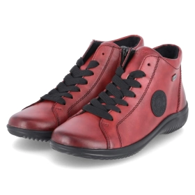 Schnürstiefeletten - rot kombi