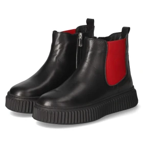 Chelsea Boots - schwarz/rot/schwarz