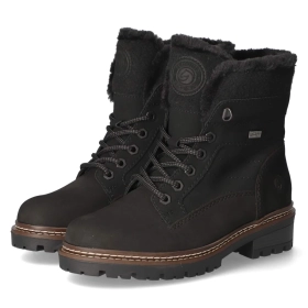 Schnürstiefeletten - schwarz