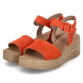 Keilsandaletten - pumpkin (holz)