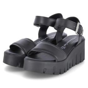 Plateau-Sandalen - BLACK LEATHER