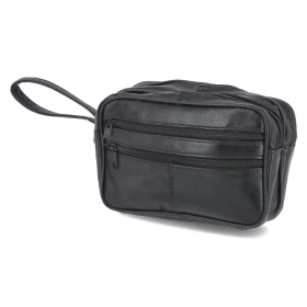 Lederhandgelenktaschen - schwarz