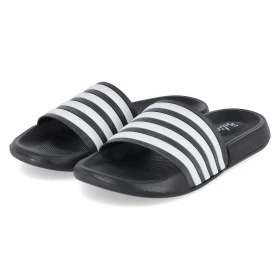 Badepantoletten - Black - White