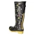 Gummistiefel FLOWERS - Black-Yellow