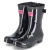 Gummistiefel GLOSSY - black-pink