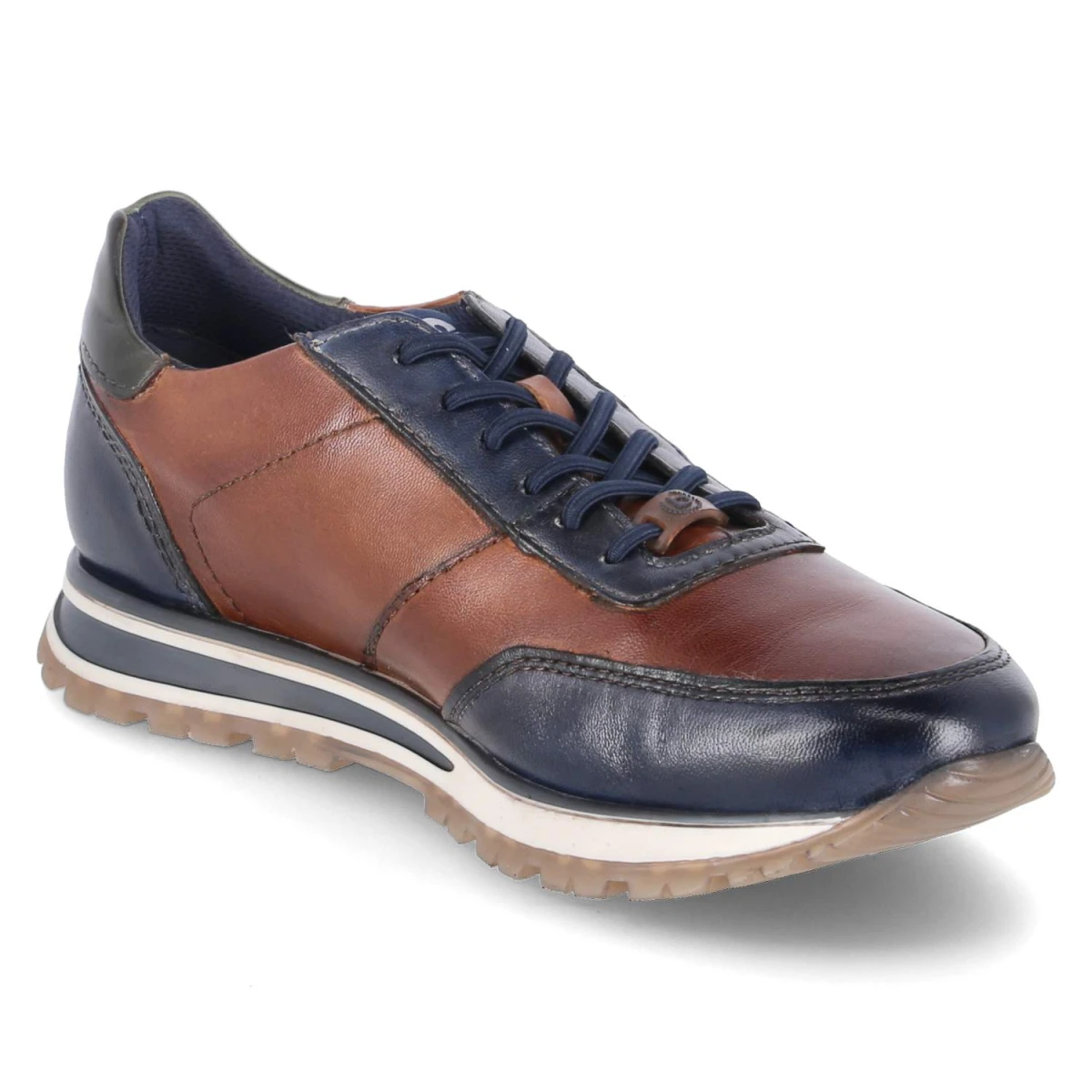 Low Sneaker - dark blue / cognac