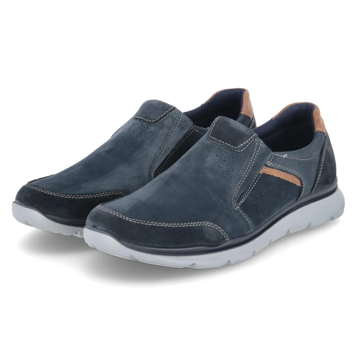 Slipper - blue/cognac