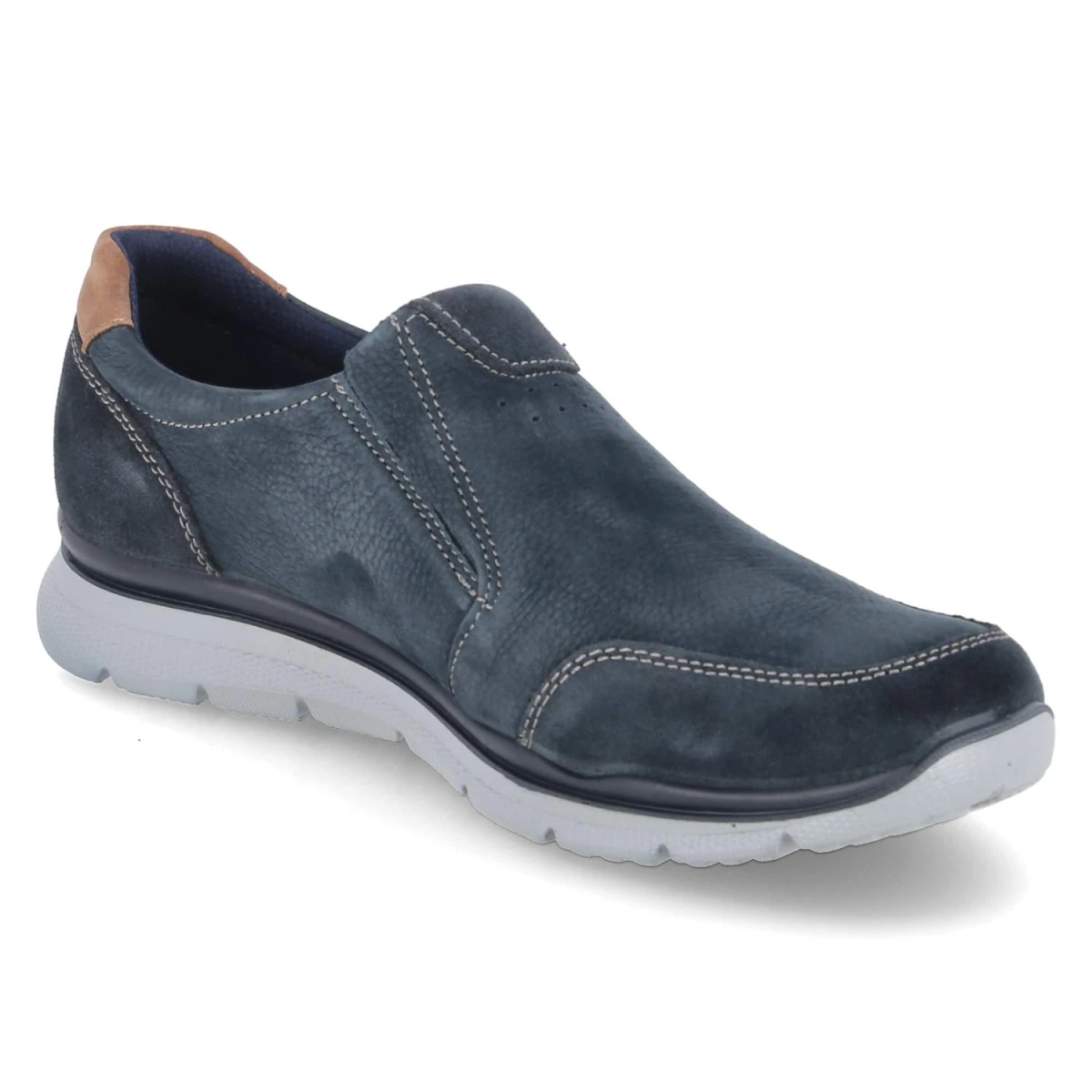 Slipper - blue/cognac