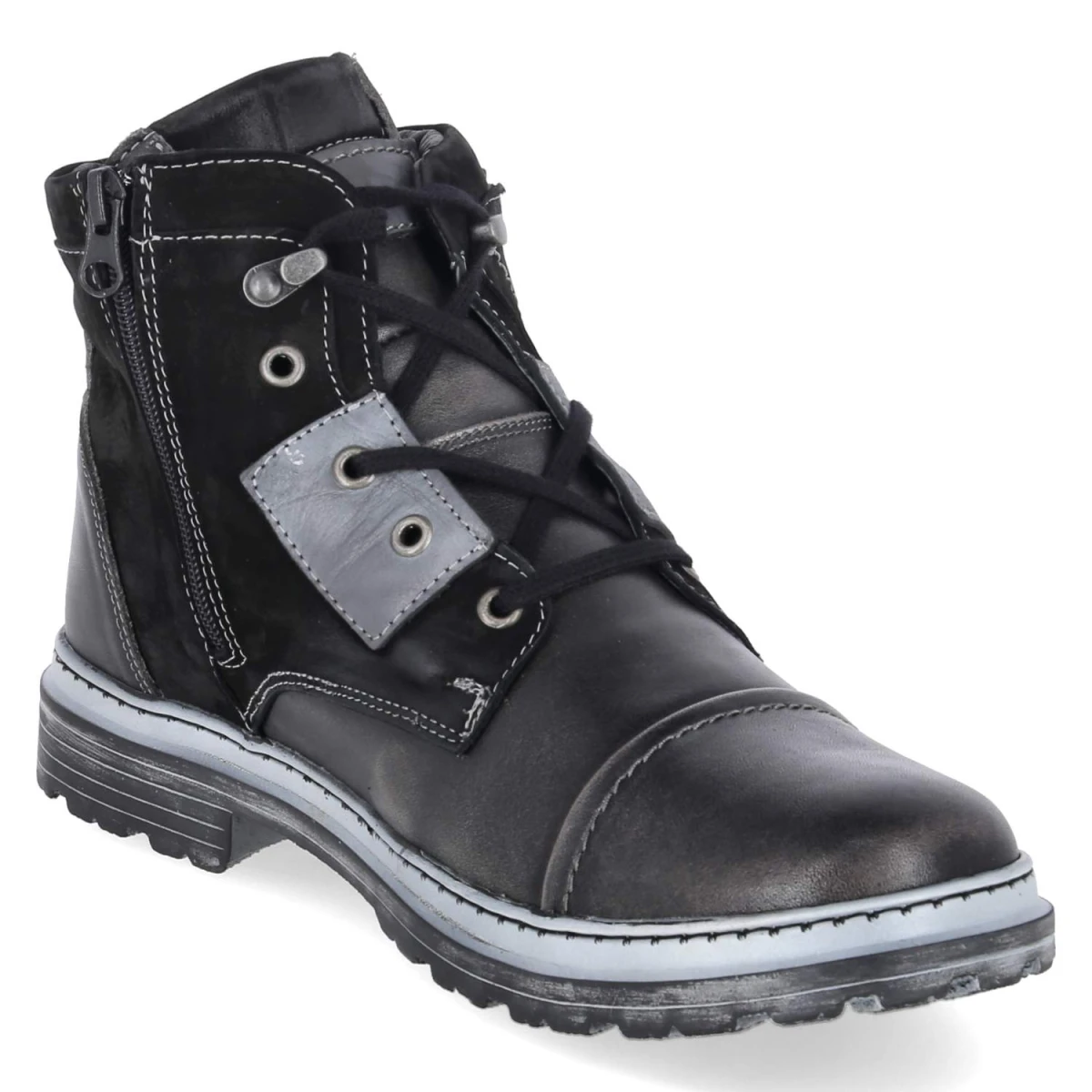 Schnürboots - schwarz