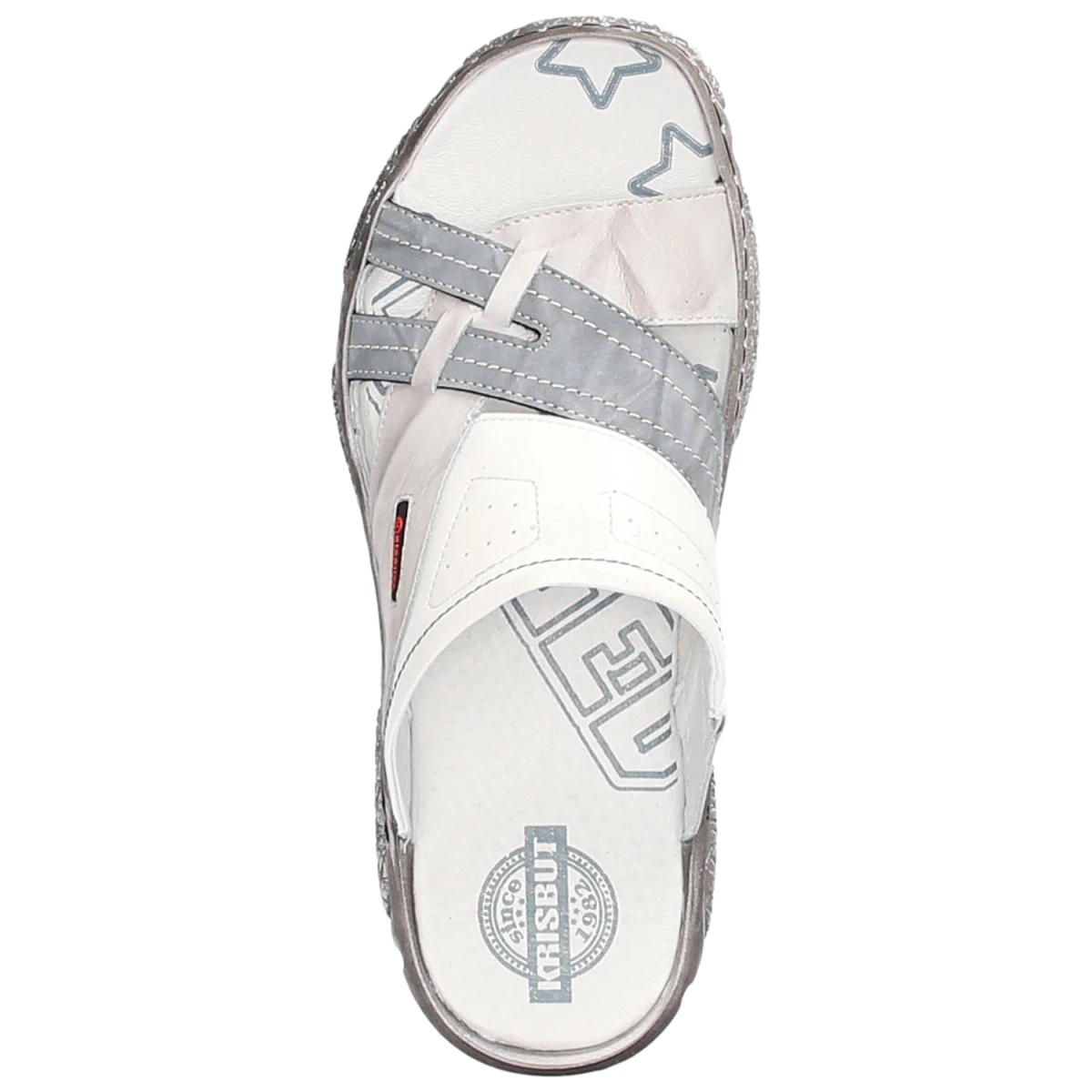 Pantoletten - weiß/grau