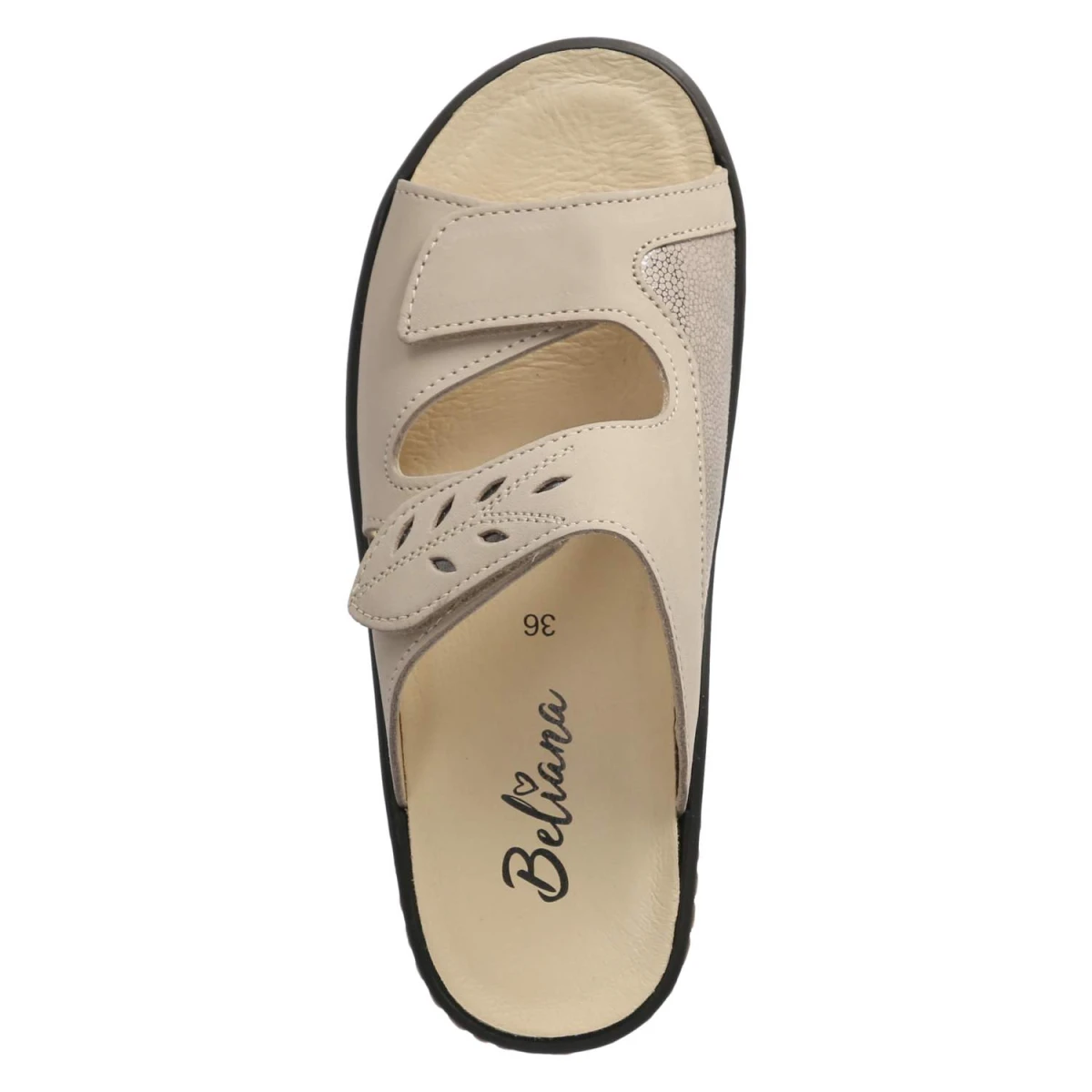 Pantoletten - metalin/cream