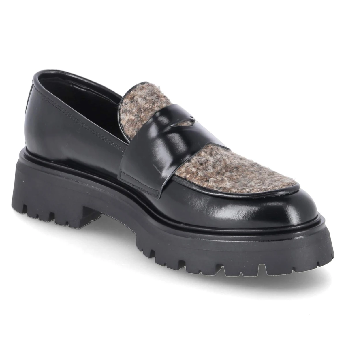 Loafer - nero/taupe