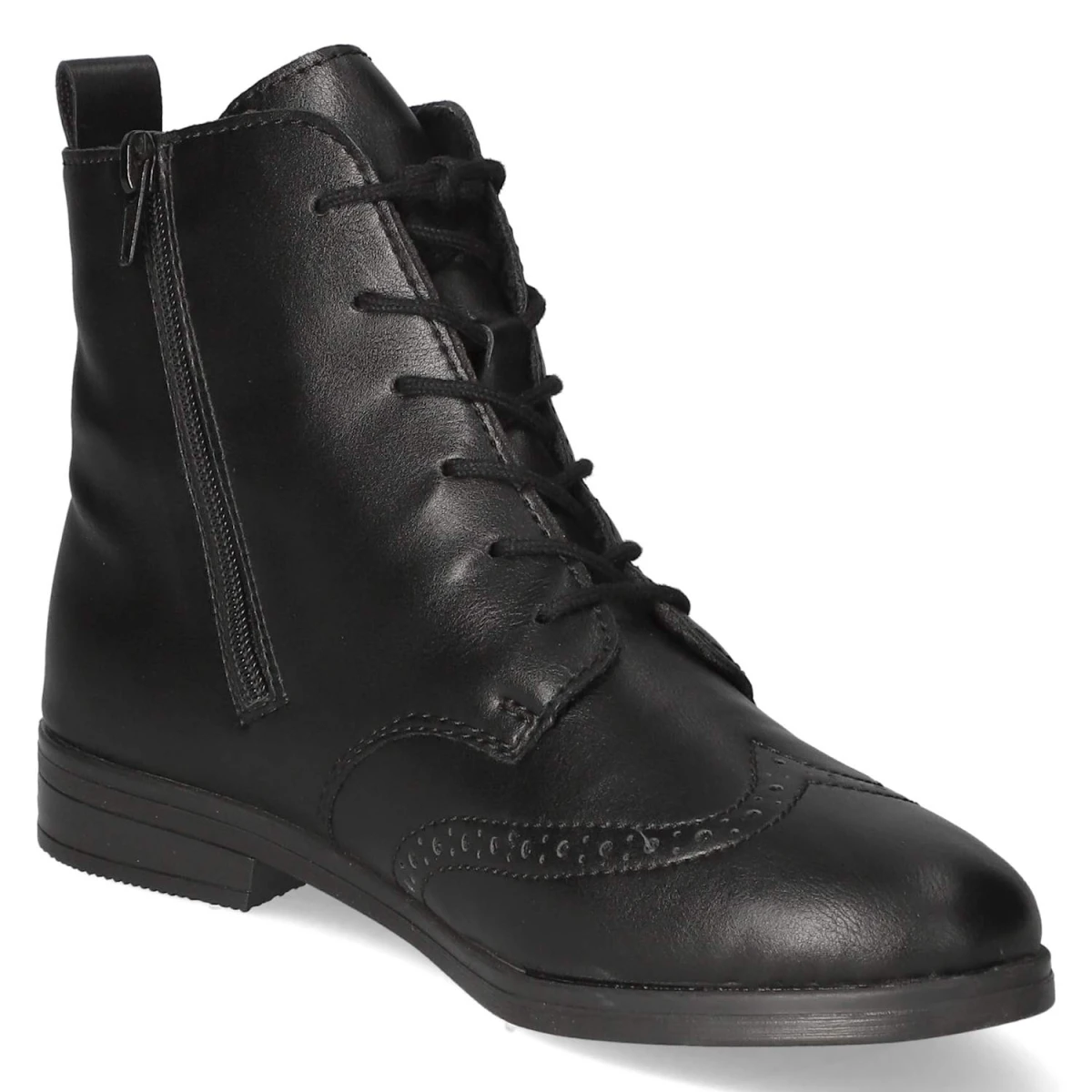 Schnürstiefeletten - schwarz