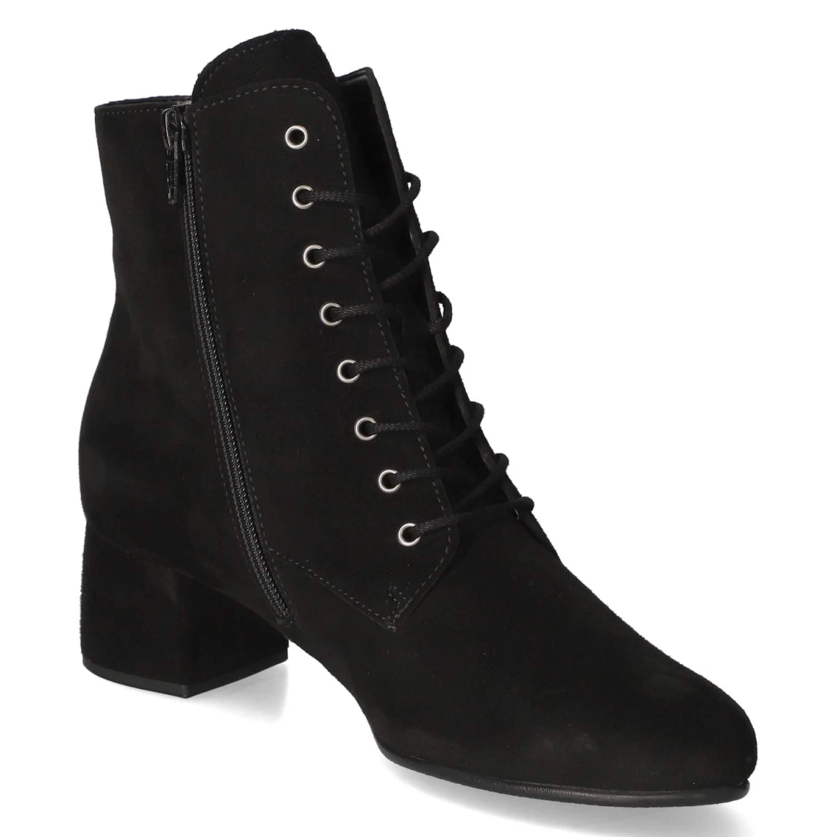 Schnürstiefeletten - schwarz