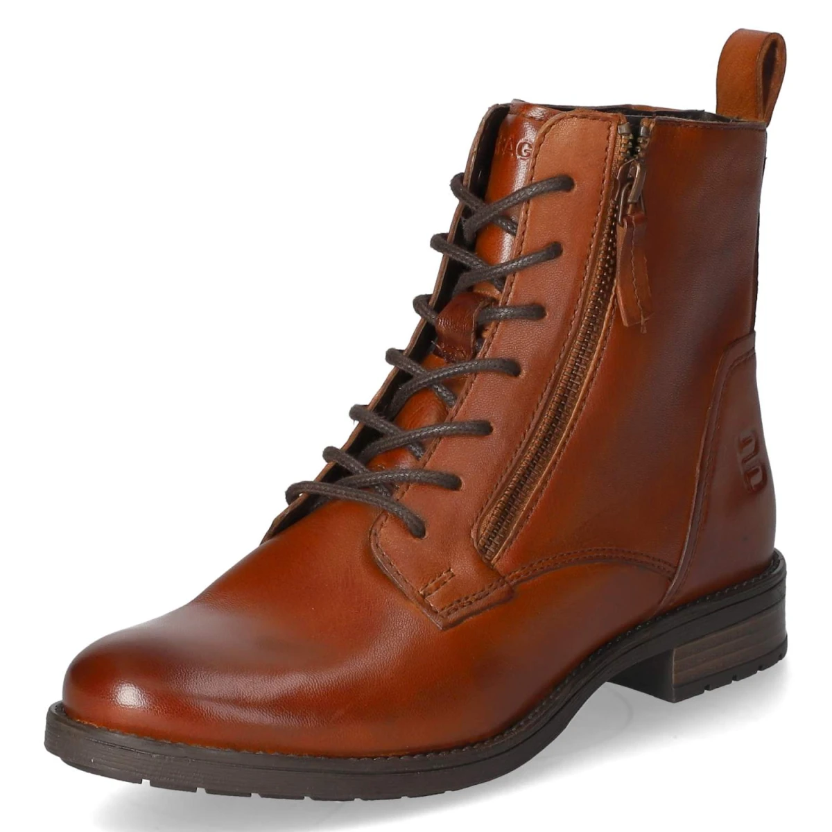 Schnürstiefeletten - cognac