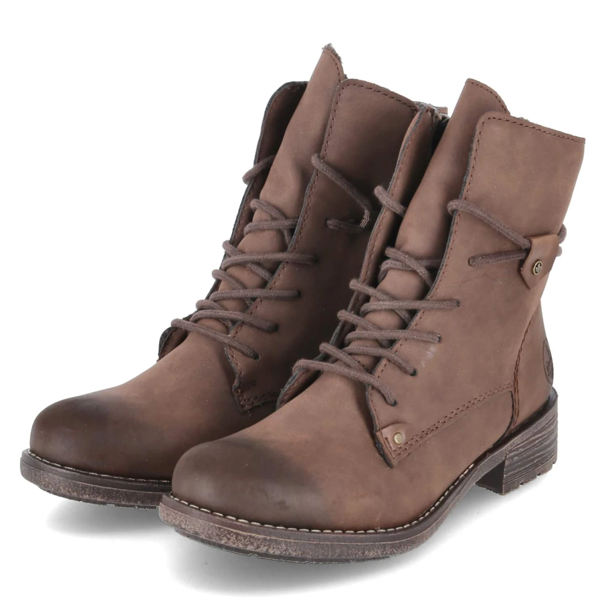 Schnüstiefeletten - BRAUN