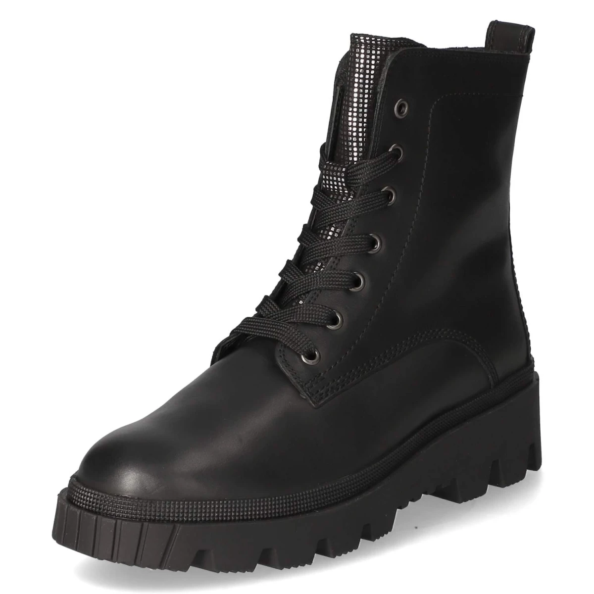 Schnürstiefeletten - SCHWARZ/SILBER