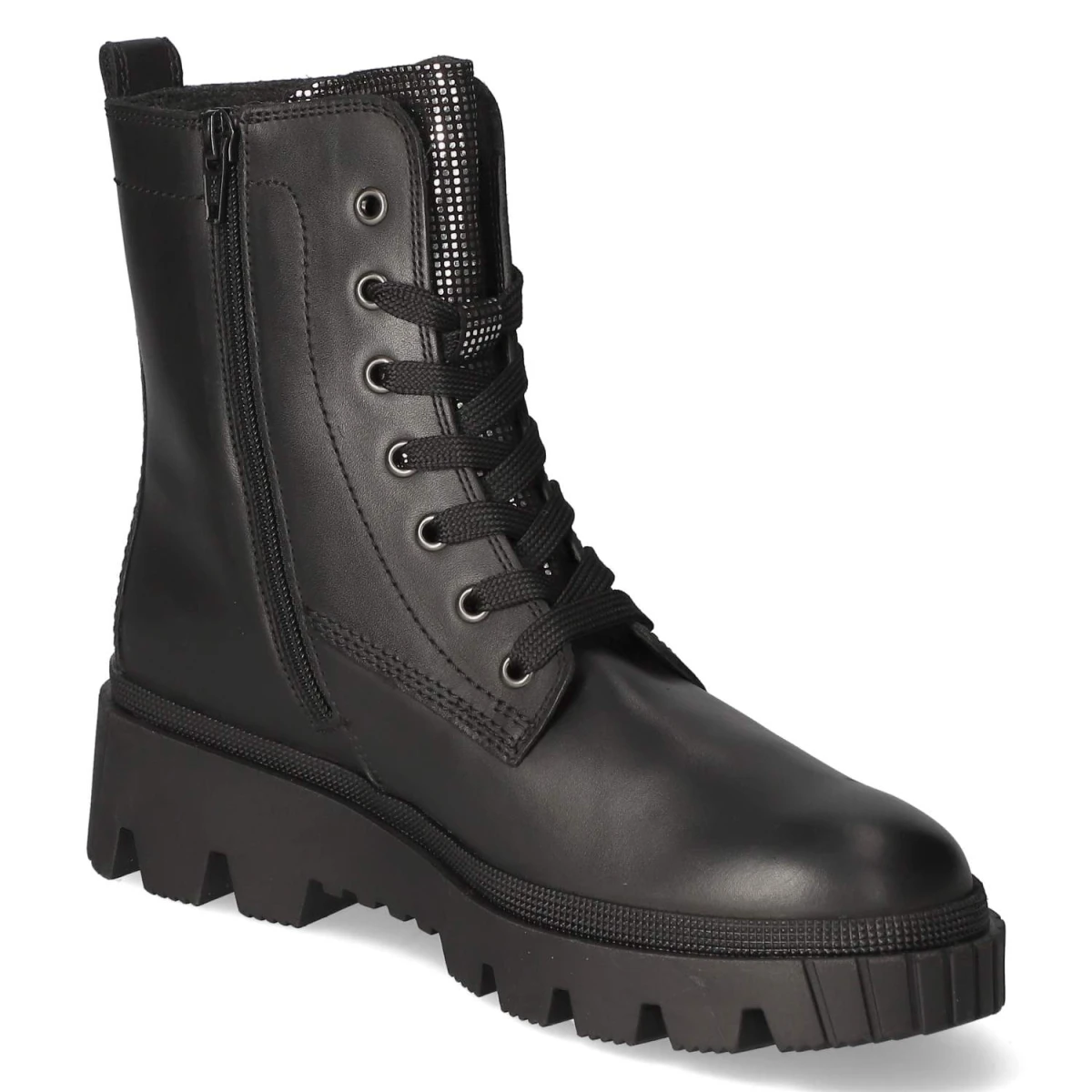 Schnürstiefeletten - SCHWARZ/SILBER