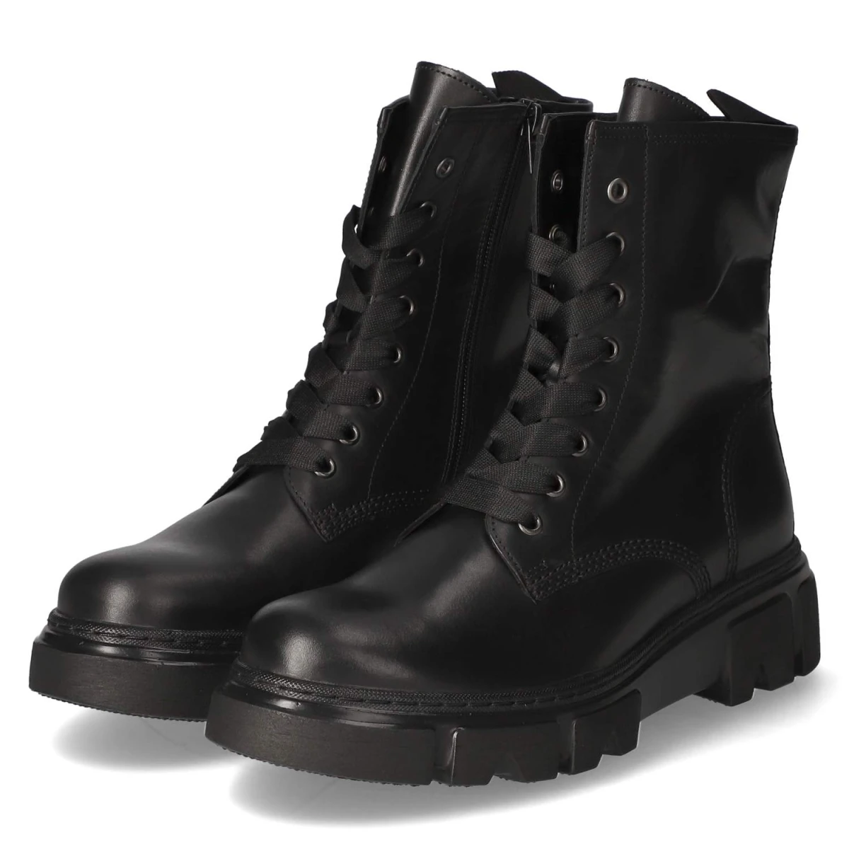 Schnürstiefeletten - schwarz