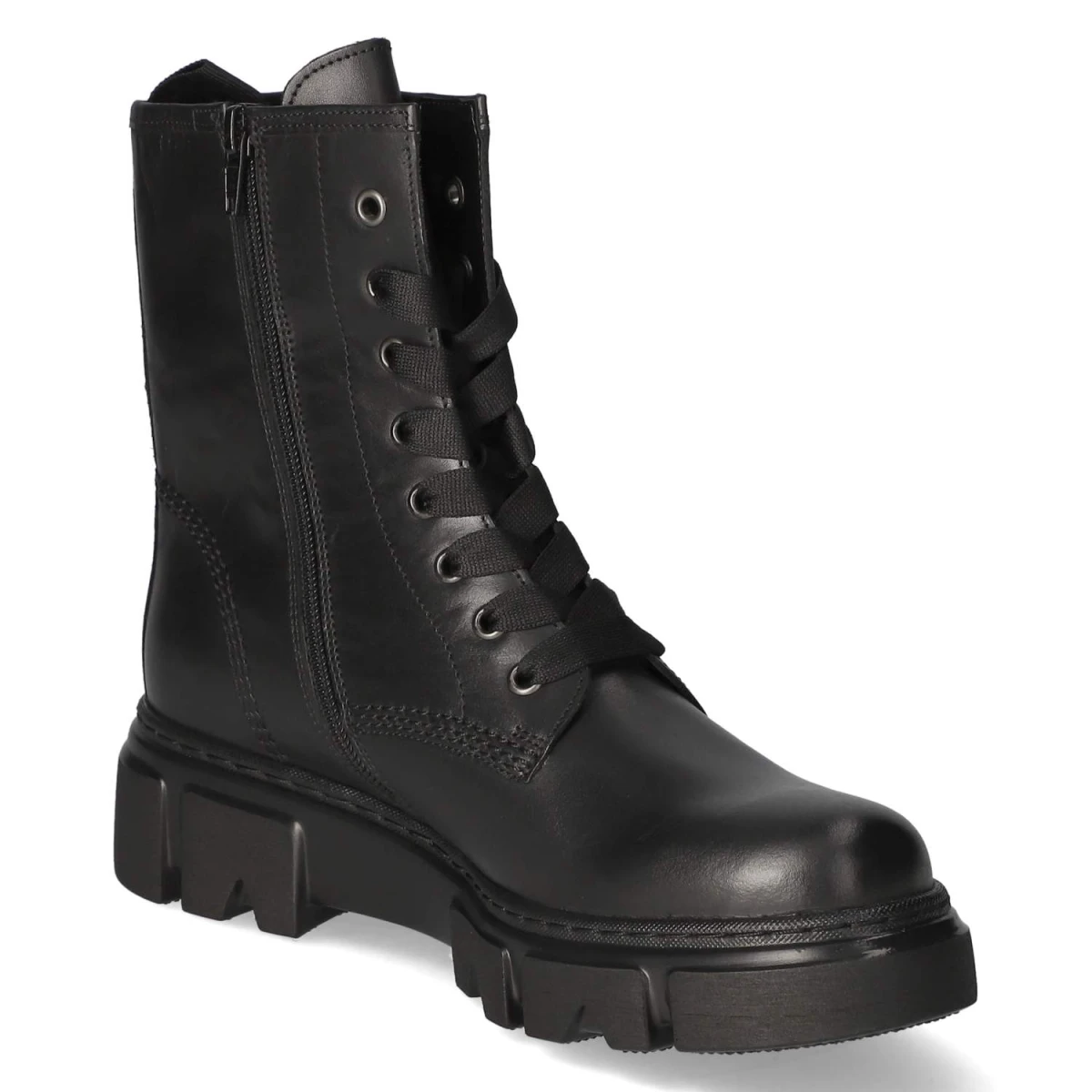 Schnürstiefeletten - schwarz