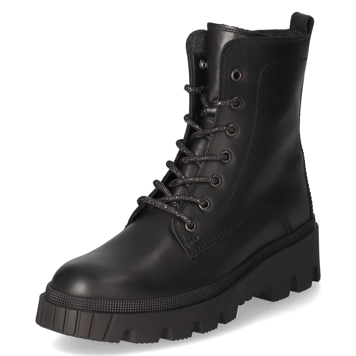 Schnürstiefeletten - schwarz