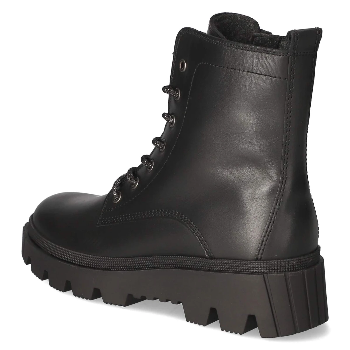 Schnürstiefeletten - schwarz