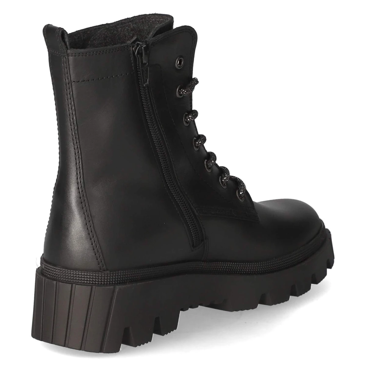 Schnürstiefeletten - schwarz