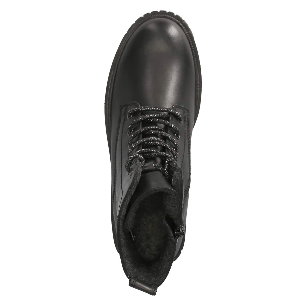 Schnürstiefeletten - schwarz