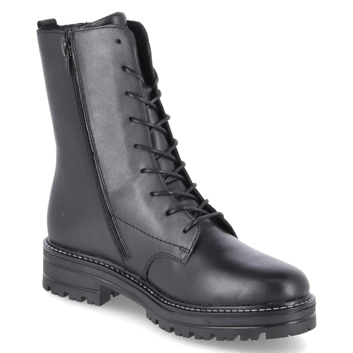 Schnürstiefeletten - schwarz