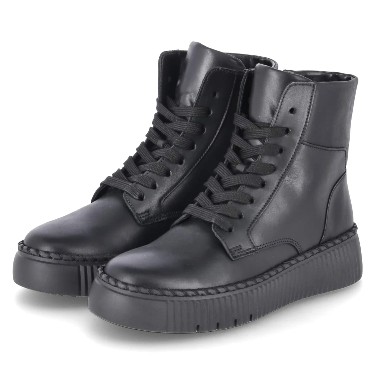 Schnürstiefeletten - schwarz