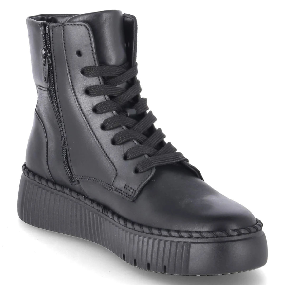 Schnürstiefeletten - schwarz