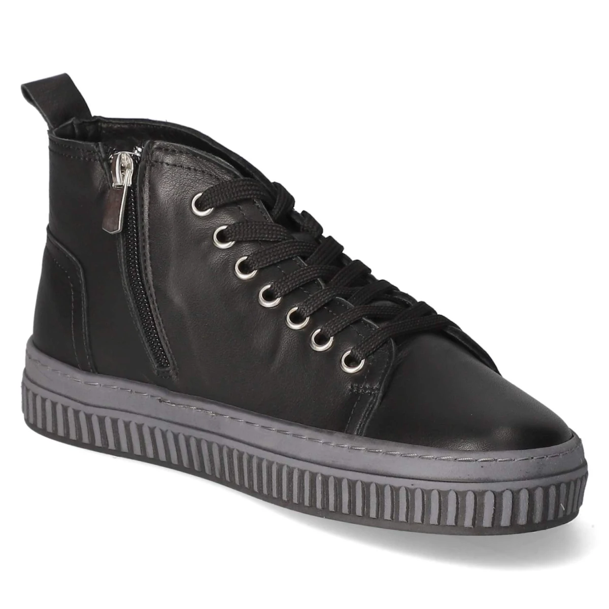 Schnürstiefeletten - schwarz/schiefer