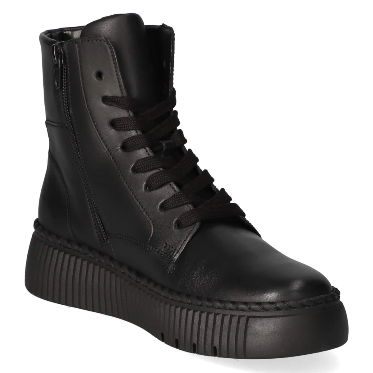 Schnürstiefeletten - BLACK
