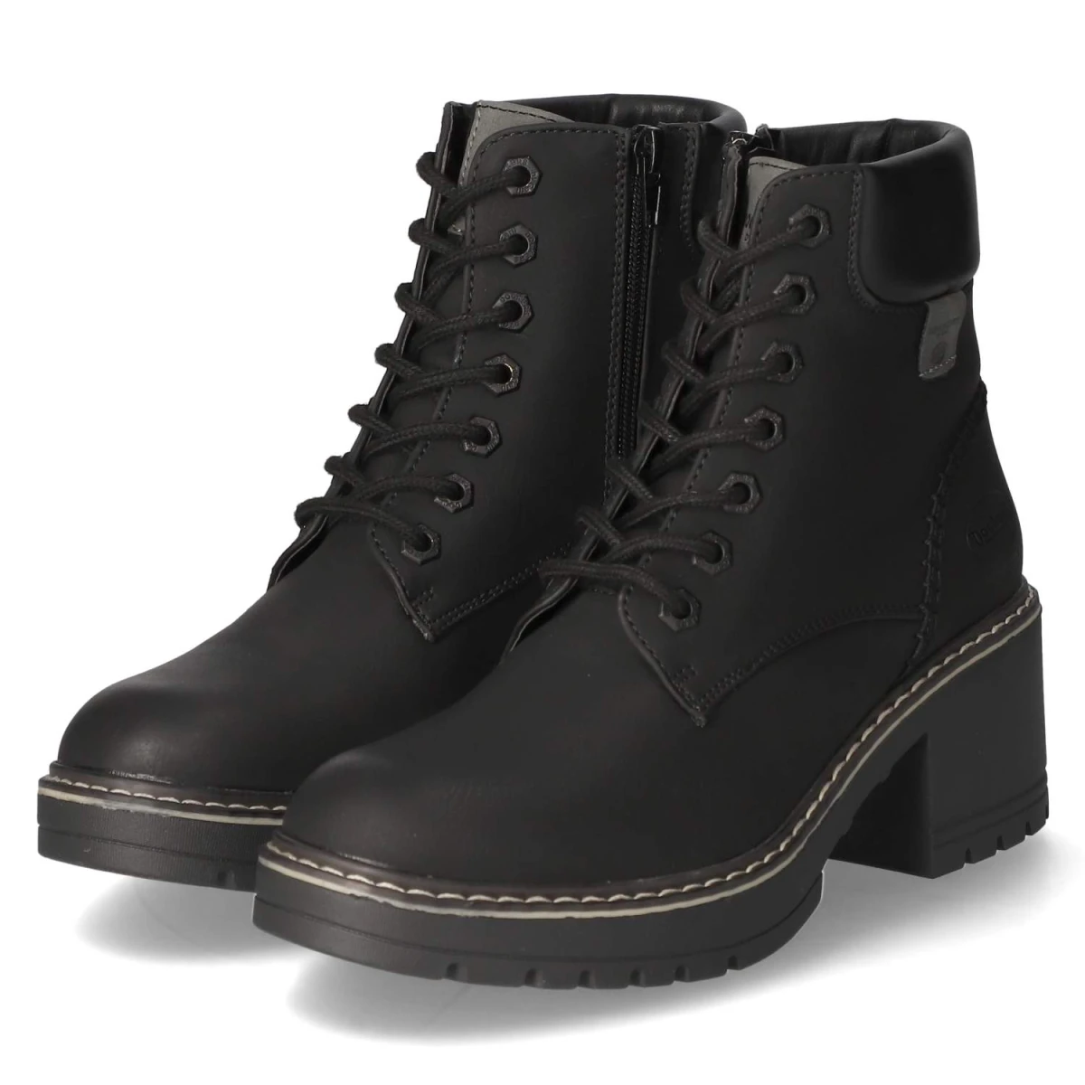 Schnürstiefeletten - schwarz