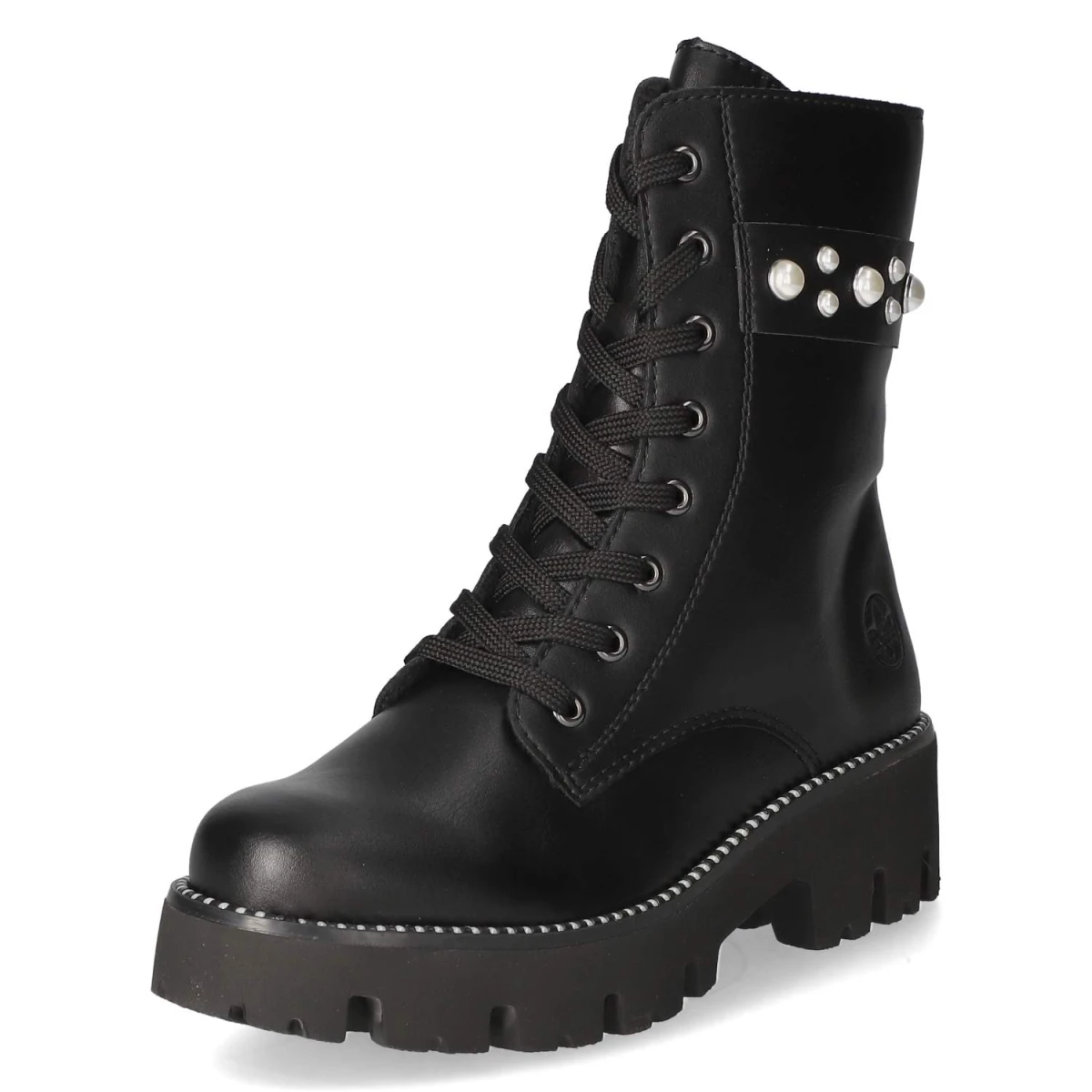Schnürstiefeletten - schwarz