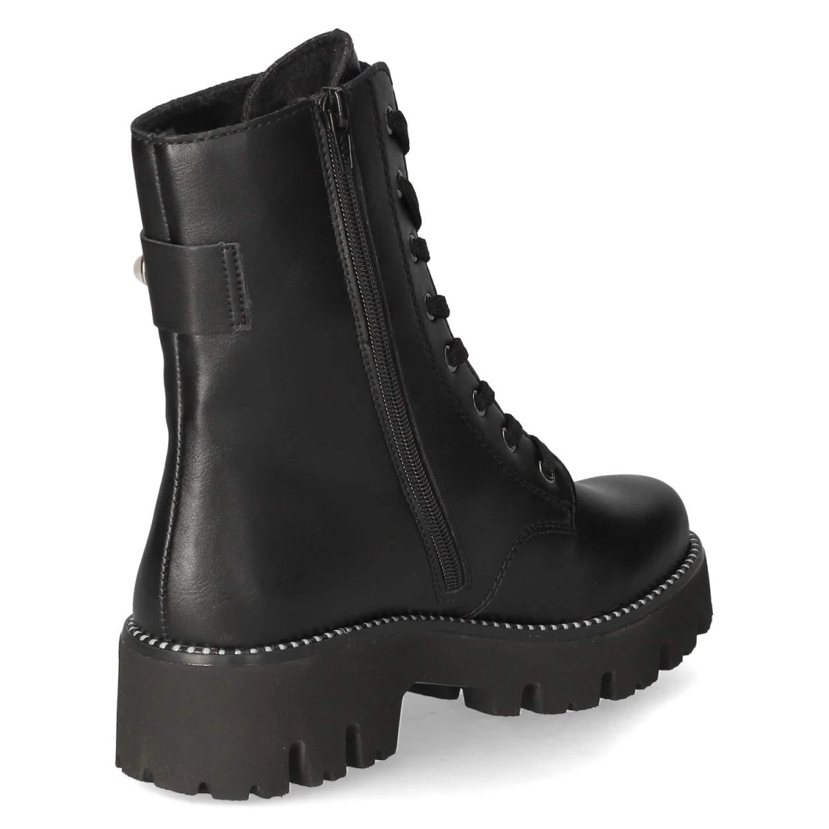 Schnürstiefeletten - schwarz