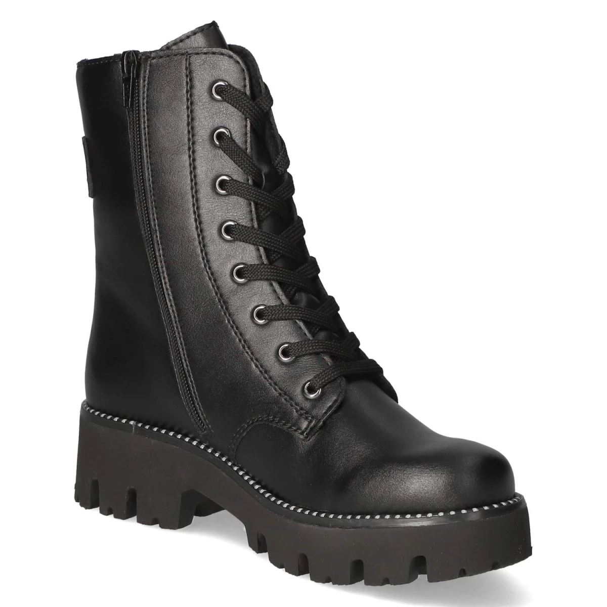 Schnürstiefeletten - schwarz