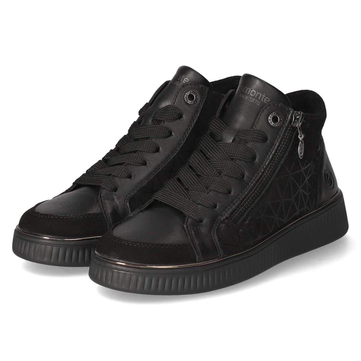 Schnürstiefeletten - schwarz