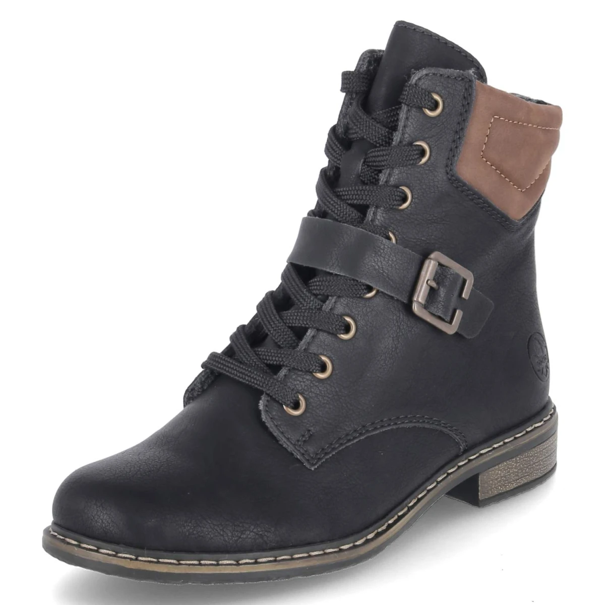 Schnürstiefeletten - schwarz