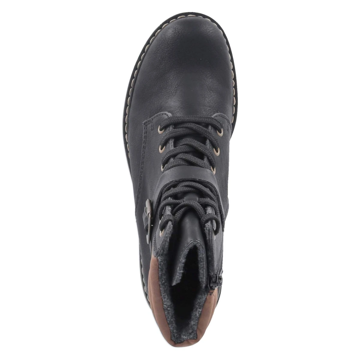 Schnürstiefeletten - schwarz